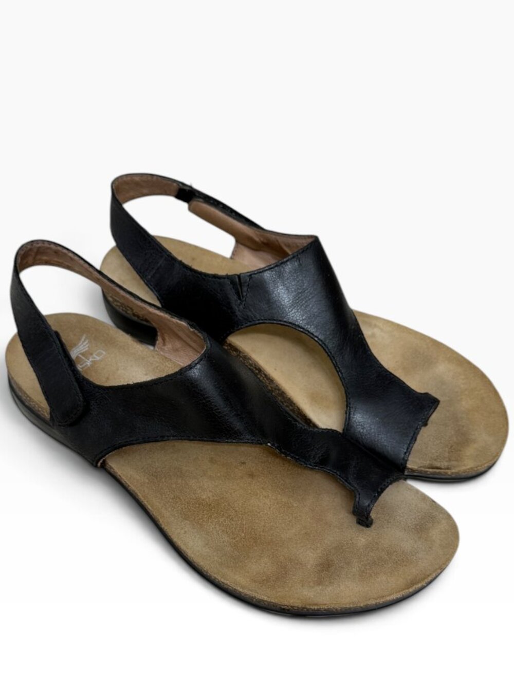 Dansko Reece Leather Open Toe Loop Women's Slip On Sandals Size 38 / 8